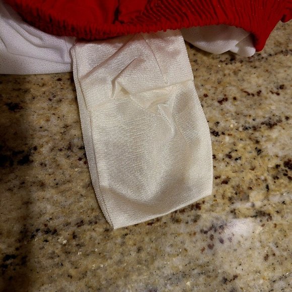 Vtg Dolfin Men's M Red Nylon Swimwear Shorts Built in Brief Liner Pocket Beach - Picture 7 of 10